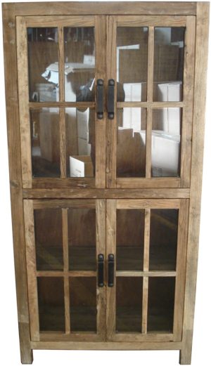 Recycled Elm Cabinet with Glass Doors DL080