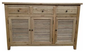 Oak Louvre 3 Drawer 3 Door Buffet XW148