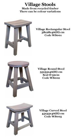 Village Stool WS001 WS002 WS003