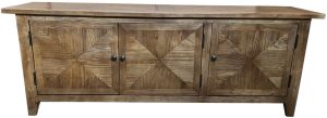 Recycled Elm Parquetry TV Unit 3-Doors PX016