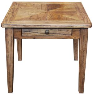 Parquetry Recycled Elm Side Table PX055