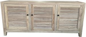 Tall Recycled Elm Louvre 3-Door ETU DS017