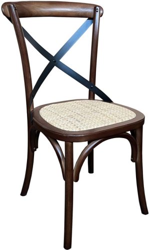 Walnut Industrial Iron Crossback Chair SC051WA