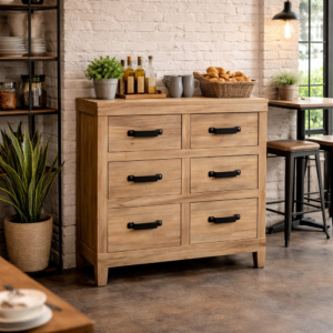 Recycled Elm 6 Drawer Chest of Drawers DL004