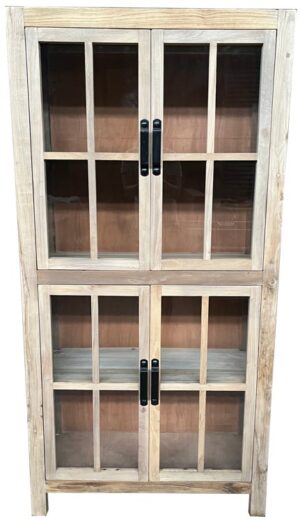 Recycled Elm Cabinet with Glass Doors DL080
