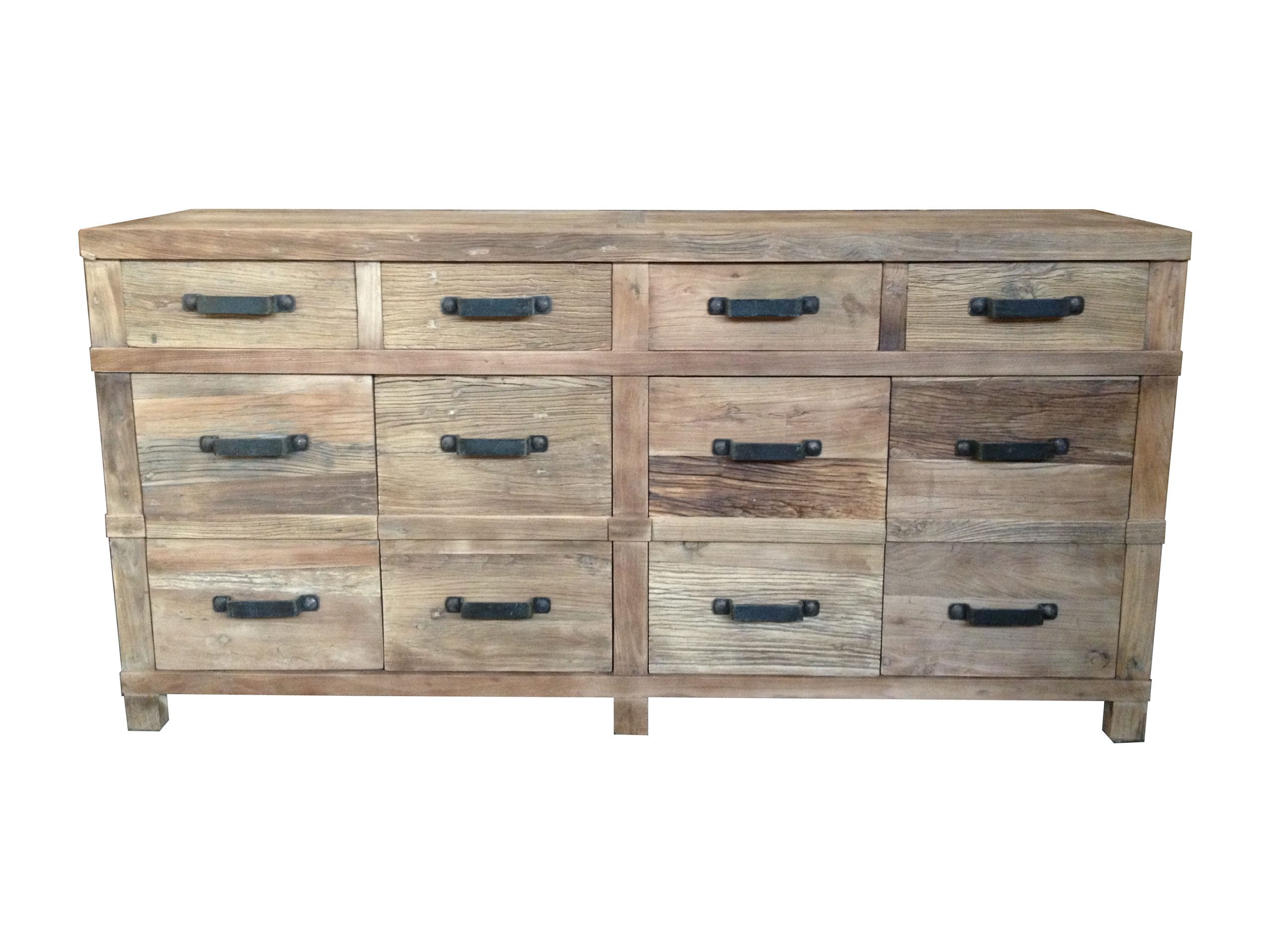 Recycled Elm 4 Door 4 Drawer Sideboard - Megaria