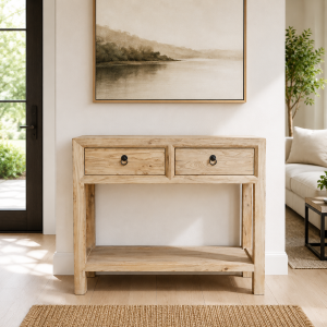 Chinese Antique Reproduction Hall Table with Shelf M01