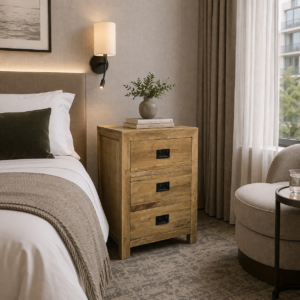 3 Drawer Oak Bedside Table YY052