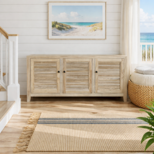 Tall Recycled Elm Louvre 3-Door ETU DS017