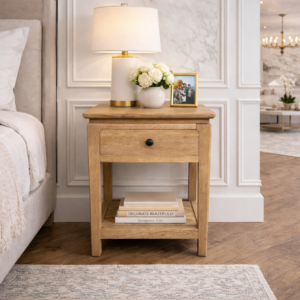 Crown 1-Drawer 1-Shelf Bedside Storage XC051